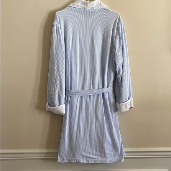 Lauren Ralph Lauren Blue Stripe Terry Robe Belted Cotton Robe Size XL - Picture 6 of 11